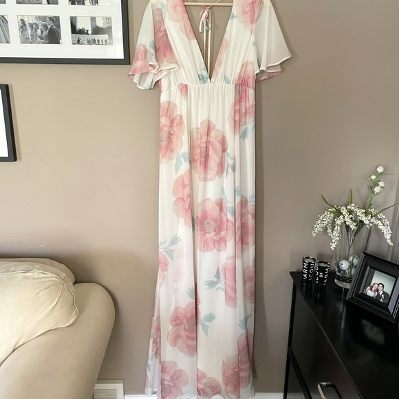 Show Me Your MuMu Faye Flutter Dress Floral Large - Picture 8 of 10